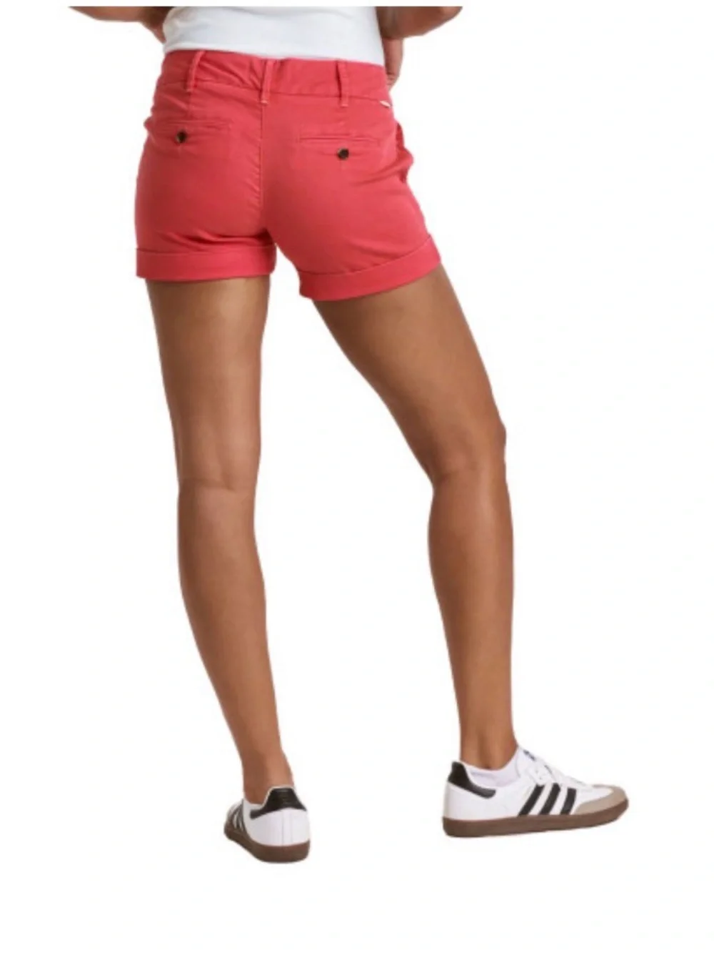 Dear John cuffed red Northampton shorts